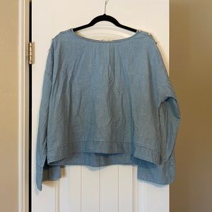 Madewell denim bellsleeve top
